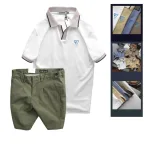 Set Bộ Nam - Áo Thun Nam Polo Cổ Bẻ Thêu Logo Hình Tam Giác Và Quần Short Kaki Co Giãn Phối Nút Cao Cấp (Có Size 36)