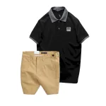 Set Bộ Nam Áo Thun Nam Polo Cổ Bẻ Thêu Logo R Style & Quần Short Kaki Co Giãn Phối Nút Cao Cấp (Có Size 36)
