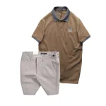 Set Bộ Nam Áo Thun Nam Polo Cổ Bẻ Thêu Logo R Style & Quần Short Kaki Co Giãn Phối Nút Cao Cấp (Có Size 36)