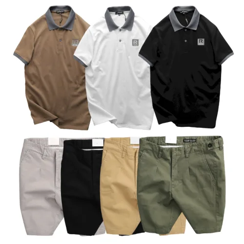 Set Bộ Nam Áo Thun Nam Polo Cổ Bẻ Thêu Logo R Style & Quần Short Kaki Co Giãn Phối Nút Cao Cấp (Có Size 36)