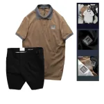 Set Bộ Nam Áo Thun Nam Polo Cổ Bẻ Thêu Logo R Style & Quần Short Kaki Co Giãn Phối Nút Cao Cấp (Có Size 36)