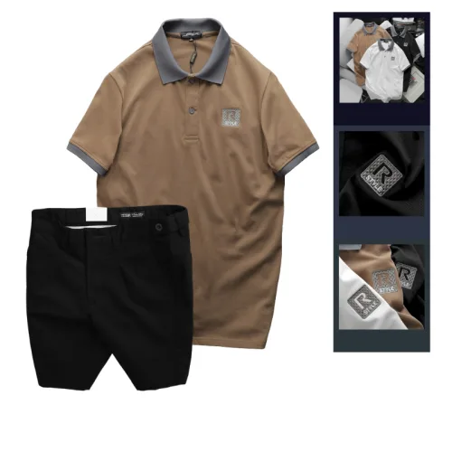 Set Bộ Nam Áo Thun Nam Polo Cổ Bẻ Thêu Logo R Style & Quần Short Kaki Co Giãn Phối Nút Cao Cấp (Có Size 36)
