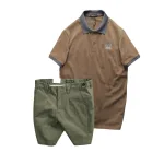 Set Bộ Nam Áo Thun Nam Polo Cổ Bẻ Thêu Logo R Style & Quần Short Kaki Co Giãn Phối Nút Cao Cấp (Có Size 36)