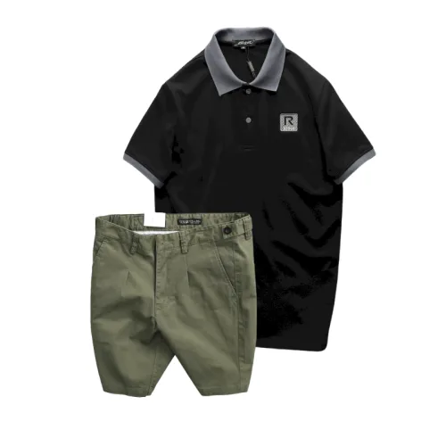 Set Bộ Nam Áo Thun Nam Polo Cổ Bẻ Thêu Logo R Style & Quần Short Kaki Co Giãn Phối Nút Cao Cấp (Có Size 36)