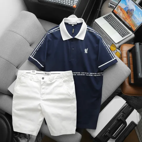 Set Bộ Nam Áo Thun Polo In Logo Trước Ngực + Quần Short Kaki Nam Cao Cấp (Có Size 3X)
