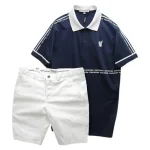 Set Bộ Nam Áo Thun Polo In Logo Trước Ngực + Quần Short Kaki Nam Cao Cấp (Có Size 3X)
