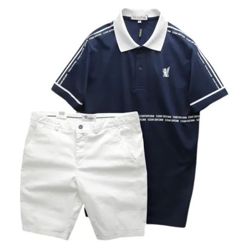 Set Bộ Nam Áo Thun Polo In Logo Trước Ngực + Quần Short Kaki Nam Cao Cấp (Có Size 3X)