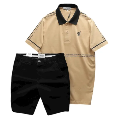 Set Bộ Nam Áo Thun Polo In Logo Trước Ngực + Quần Short Kaki Nam Cao Cấp (Có Size 3X)