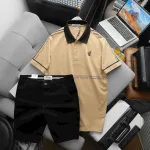 Set Bộ Nam Áo Thun Polo In Logo Trước Ngực + Quần Short Kaki Nam Cao Cấp (Có Size 3X)