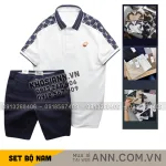 Set Bộ Nam Áo Thun Polo Logo Trước Ngực & Phối Họa Tiết Chữ G & Quần Short Kaki Bền Đẹp Có Big Size