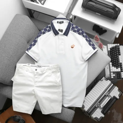 Set Bộ Nam Áo Thun Polo Logo Trước Ngực & Phối Họa Tiết Chữ G & Quần Short Kaki Bền Đẹp Có Big Size