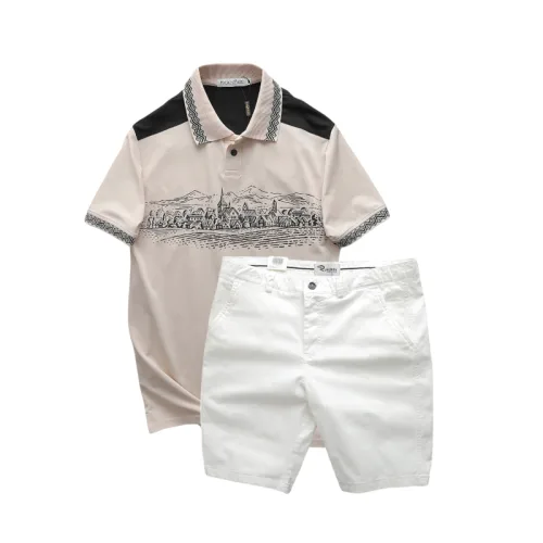Set Bộ Nam Áo Thun Polo Pack Horse Họa Tiết Ngôi Làng Cổ Điển Quần Short Kaki Cao Cấp (Có Size 3x)