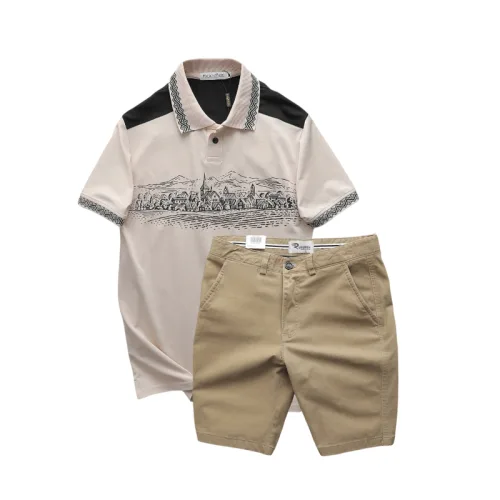Set Bộ Nam Áo Thun Polo Pack Horse Họa Tiết Ngôi Làng Cổ Điển Quần Short Kaki Cao Cấp (Có Size 3x)