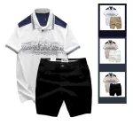 Set Bộ Nam Áo Thun Polo Pack Horse Họa Tiết Ngôi Làng Cổ Điển Quần Short Kaki Cao Cấp (Có Size 3x)