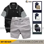 Set Bộ Nam Áo Thun Polo Pack Horse Logo Thêu Nổi In Chữ Trinity + Quần Short Kaki Cao Cấp