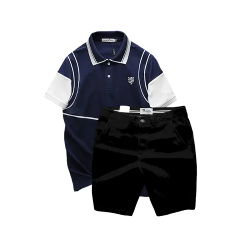 Set Bộ Nam Áo Thun Polo Pack Horse Logo Thêu Nổi In Chữ Trinity + Quần Short Kaki Cao Cấp