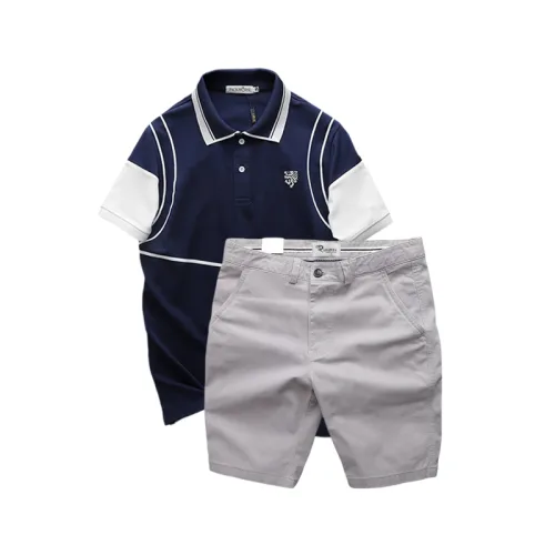 Set Bộ Nam Áo Thun Polo Pack Horse Logo Thêu Nổi In Chữ Trinity + Quần Short Kaki Cao Cấp