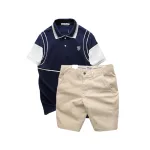 Set Bộ Nam Áo Thun Polo Pack Horse Logo Thêu Nổi In Chữ Trinity + Quần Short Kaki Cao Cấp