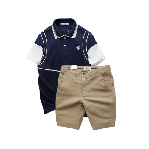 Set Bộ Nam Áo Thun Polo Pack Horse Logo Thêu Nổi In Chữ Trinity + Quần Short Kaki Cao Cấp