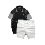 Set Bộ Nam Áo Thun Polo Pack Horse Logo Thêu Nổi In Chữ Trinity + Quần Short Kaki Cao Cấp