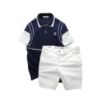 Set Bộ Nam Áo Thun Polo Pack Horse Logo Thêu Nổi In Chữ Trinity + Quần Short Kaki Cao Cấp