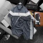 Set Bộ Nam Pack Horse Áo Thun Polo Sọc Ngang Quần Short Thể Thao