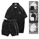 Set Bộ Nam Quần Short Áo Cổ Bẻ Phối Tag