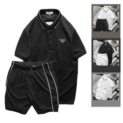 Set Bộ Nam Quần Short Áo Cổ Bẻ Phối Tag