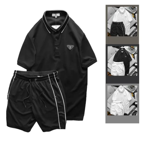 Set Bộ Nam Quần Short Áo Cổ Bẻ Phối Tag
