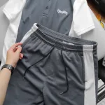 Set Bộ Nam Quần Short Áo Cổ Bẻ Thêu Logo Houston