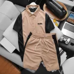 Set Bộ Nam Quần Short Áo Cổ Bẻ Thêu Logo Houston