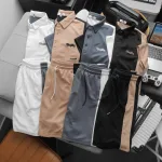 Set Bộ Nam Quần Short Áo Cổ Bẻ Thêu Logo Houston