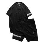 Set Bộ Nam Quần Short Áo Tay Ngắn Viền Sọc In Chữ Orgininal
