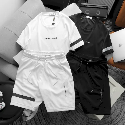 Set Bộ Nam Quần Short Áo Tay Ngắn Viền Sọc In Chữ Orgininal