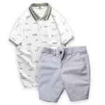 Set Bộ Nam Quần Short Kaki Lưng Thun Phối Áo Thun Polo Nam Cổ Bẻ Hoạ Tiết