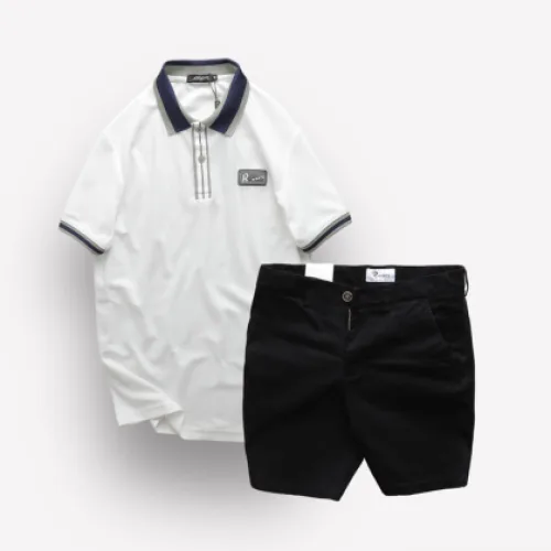 Set Bộ Nam Quần Short Kaki Phối Áo