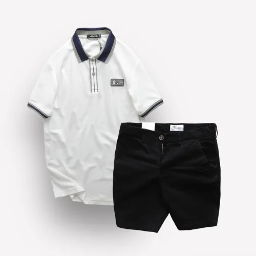 Set Bộ Nam Quần Short Kaki Phối Áo