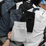 Set Bộ Nam - Set Bộ Áo Thun Nam Cổ Tròn In Chữ Trước Ngực & Quần Short Phối Sọc Màu Cao Cấp Bigsize