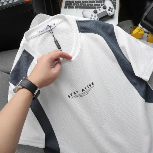 Set Bộ Nam - Set Bộ Áo Thun Nam Cổ Tròn In Chữ Trước Ngực & Quần Short Phối Sọc Màu Cao Cấp Bigsize