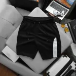 Set Bộ Nam - Set Bộ Áo Thun Nam Cổ Tròn In Chữ Trước Ngực & Quần Short Phối Sọc Màu Cao Cấp Bigsize