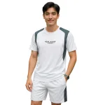 Set Bộ Nam - Set Bộ Áo Thun Nam Cổ Tròn In Chữ Trước Ngực & Quần Short Phối Sọc Màu Cao Cấp Bigsize