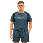 Set Bộ Nam - Set Bộ Áo Thun Nam Cổ Tròn In Chữ Trước Ngực & Quần Short Phối Sọc Màu Cao Cấp Bigsize