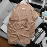 Set bộ nam tay ngắn quần lững in chữ JYIE