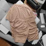 Set Bộ Nam Quần Short Áo Tay Ngắn In Logo Chìm Cao Cấp