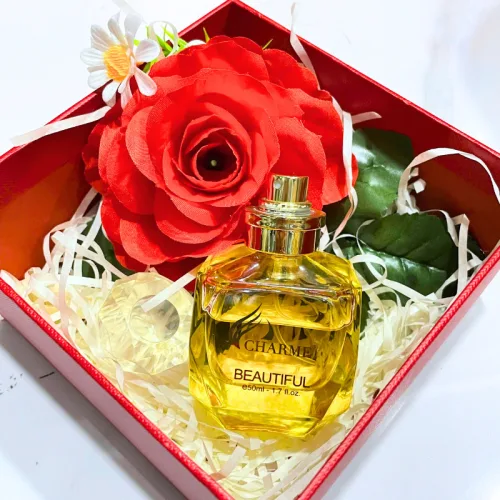 Set Hộp Quà Tặng Nước Hoa Nữ Charme Beautiful 50ml - Hộp Hoa Rơm Nhiều Màu