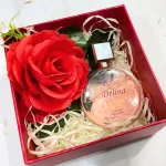 Set Hộp Quà Tặng Nước Hoa Nữ Charme Delina 50ml - Hộp Hoa Rơm Nhiều Màu