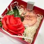 Set Hộp Quà Tặng Nước Hoa Nữ Charme Delina 50ml - Hộp Hoa Rơm Nhiều Màu