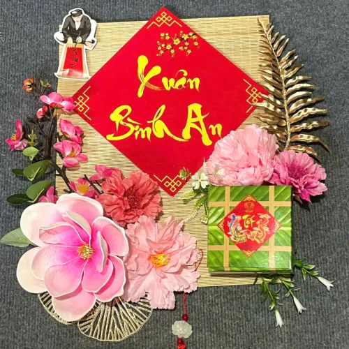 Set Mành Tre Vuông Nhiều Mẫu Ráp Sẵn Trang Trí Tết