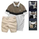 Set Đồ Nam Áo Polo Phối Ba Màu Thêu Logo Trước Ngực + Quần Short Kaki Nam Cao Cấp (Có Size 3x)