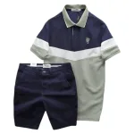 Set Đồ Nam Áo Polo Phối Ba Màu Thêu Logo Trước Ngực + Quần Short Kaki Nam Cao Cấp (Có Size 3x)